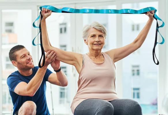 Non-Elastic Yoga Strap for Flexibility, Physical Therapy, Pilates & Home Workouts – Durable Polyester Stretch Band